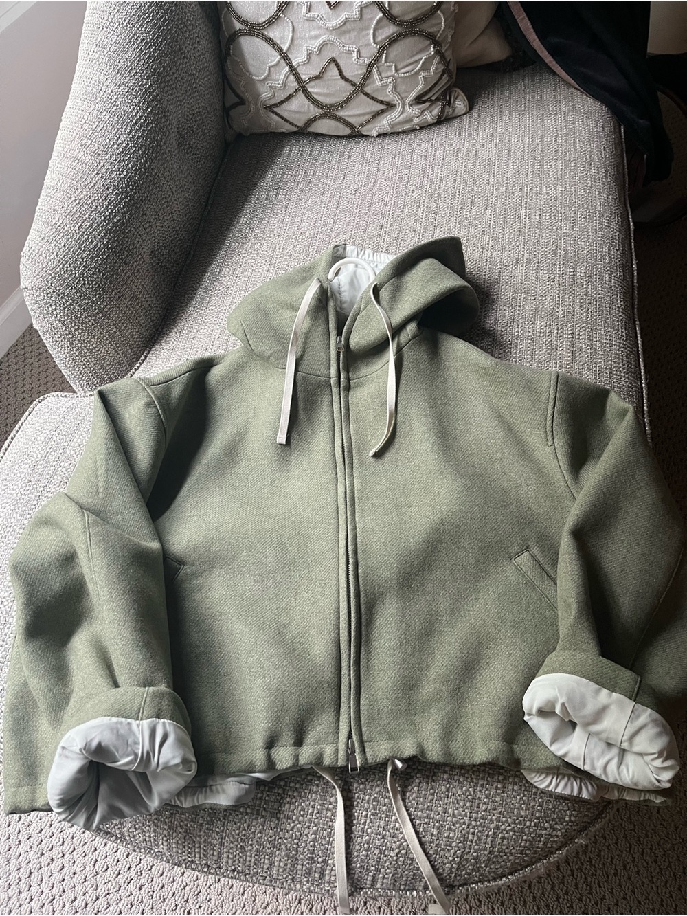 Renggli Green Anorak Hoodie with Drawstring - Picture 3 of 5